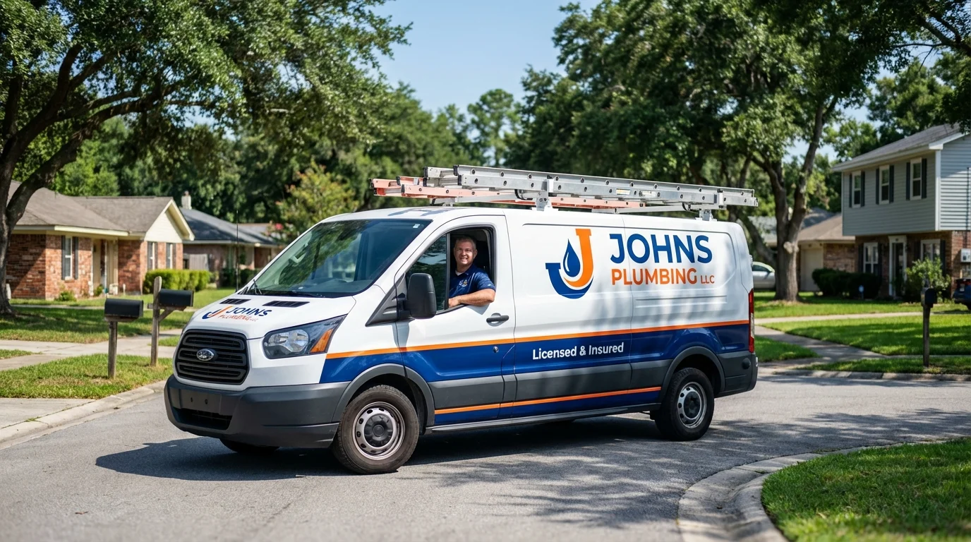 Johns Plumbing LLC service van in Little Elm, TX