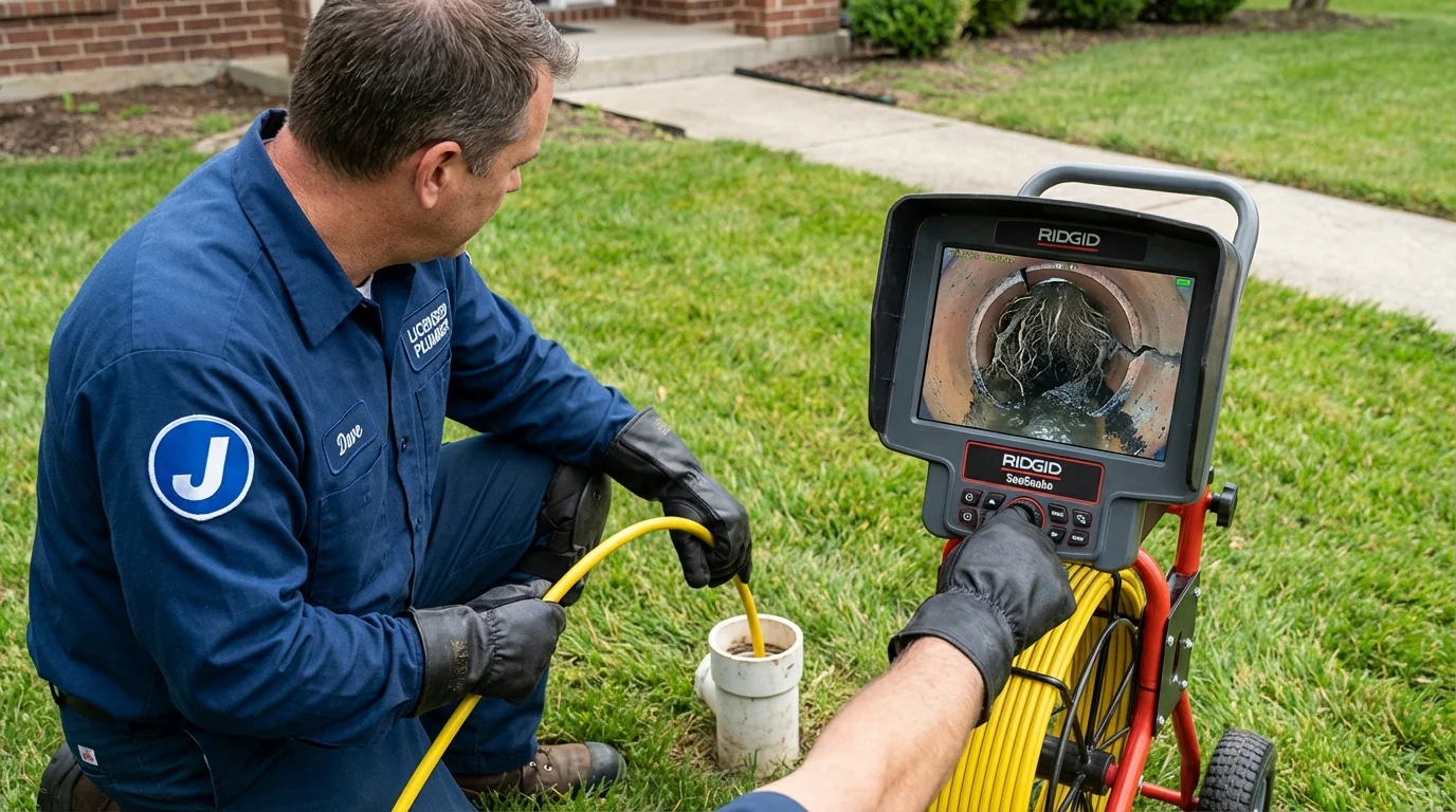 Sewer camera inspection being performed by Johns Plumbing LLC in Little Elm